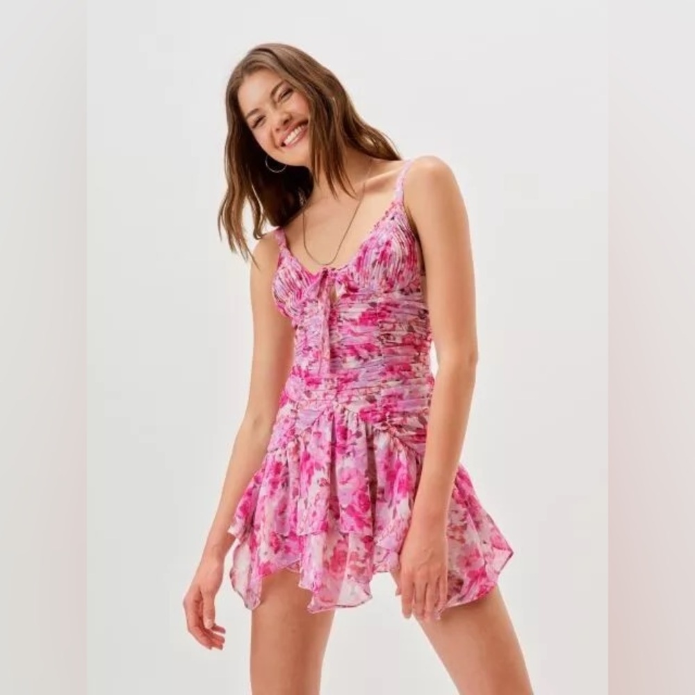 For Love And Lemons “Kacey Mini Dress In Light Pink” - size: S